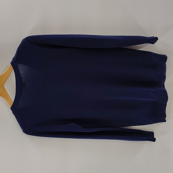 Ralph Lauren Sport Unique Boyfriend N1529 Sweater Cardigan Medium Blue V-neck - Picture 6 of 6